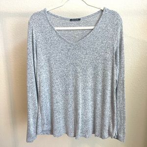 Pink Clover Grey Pullover Sweater Button Down Back with Elbow Patches